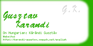 gusztav karandi business card